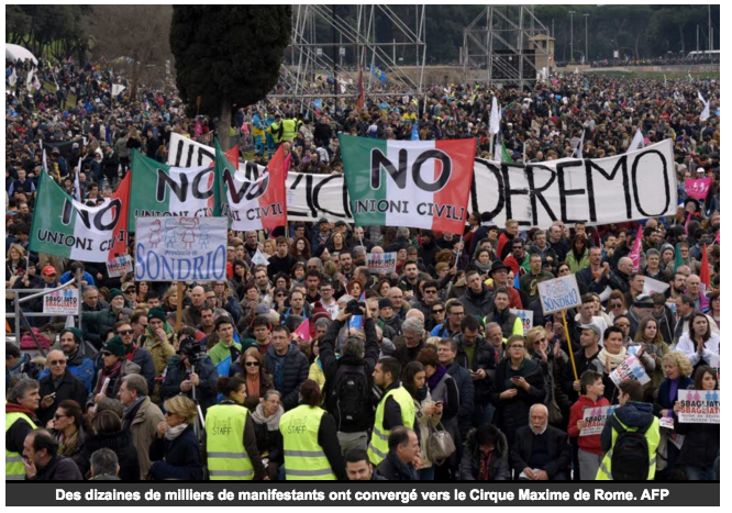 Image - Le Dauphiné Libéré – Une marée humaine défile contre le Pacs italien