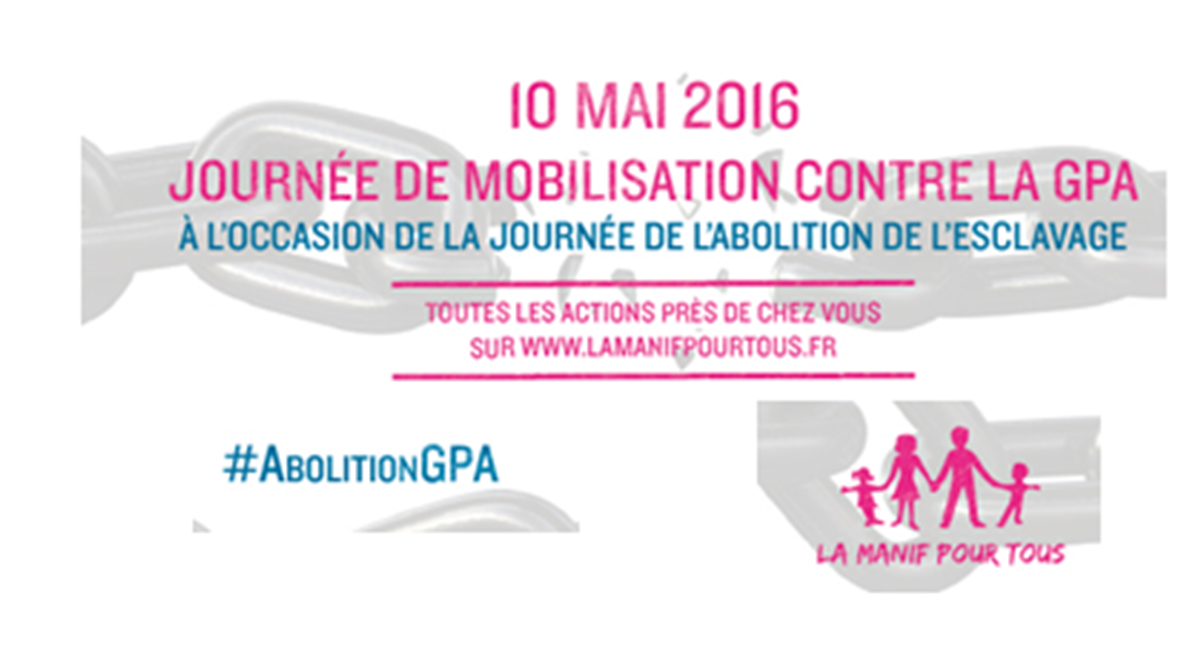 Image - 10 mai : Journée de mobilisation contre la GPA à l&rsquo;occasion de la journée de l&rsquo;abolition de l&rsquo;esclavage dans toute la France