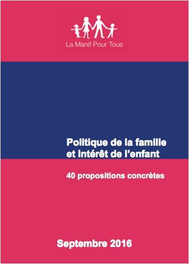 Image - LES 40 PROPOSITIONS POUR LA FAMILLE ET POUR L&rsquo;ENFANT DE LA MANIF POUR TOUS