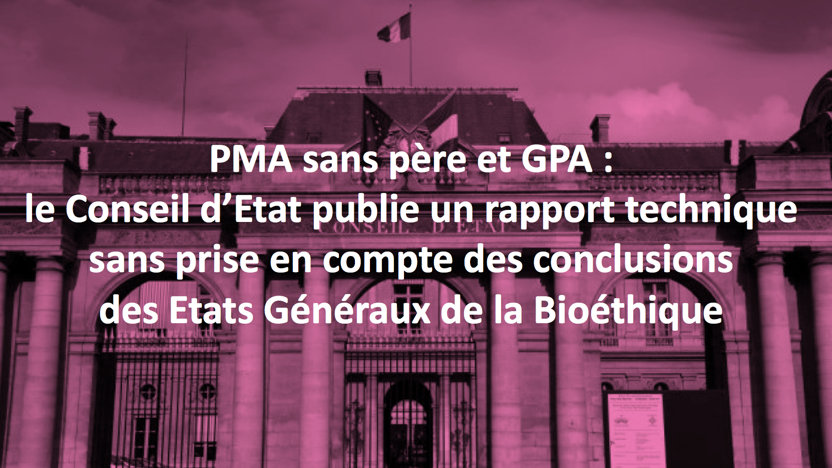 Image - Communiqué de presse : « PMA sans père et GPA : le Conseil d’Etat publie un rapport technique  sans prise en compte des conclusions des Etats Généraux de la Bioéthique »