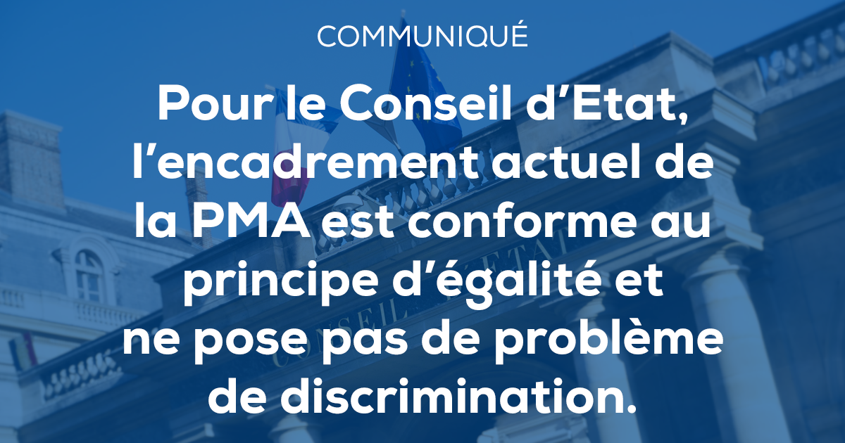 Image - Communiqué de presse – Pour le Conseil d’Etat, l’encadrement actuel de la PMA est conforme au principe d’égalité et ne pose pas de problème de discrimination