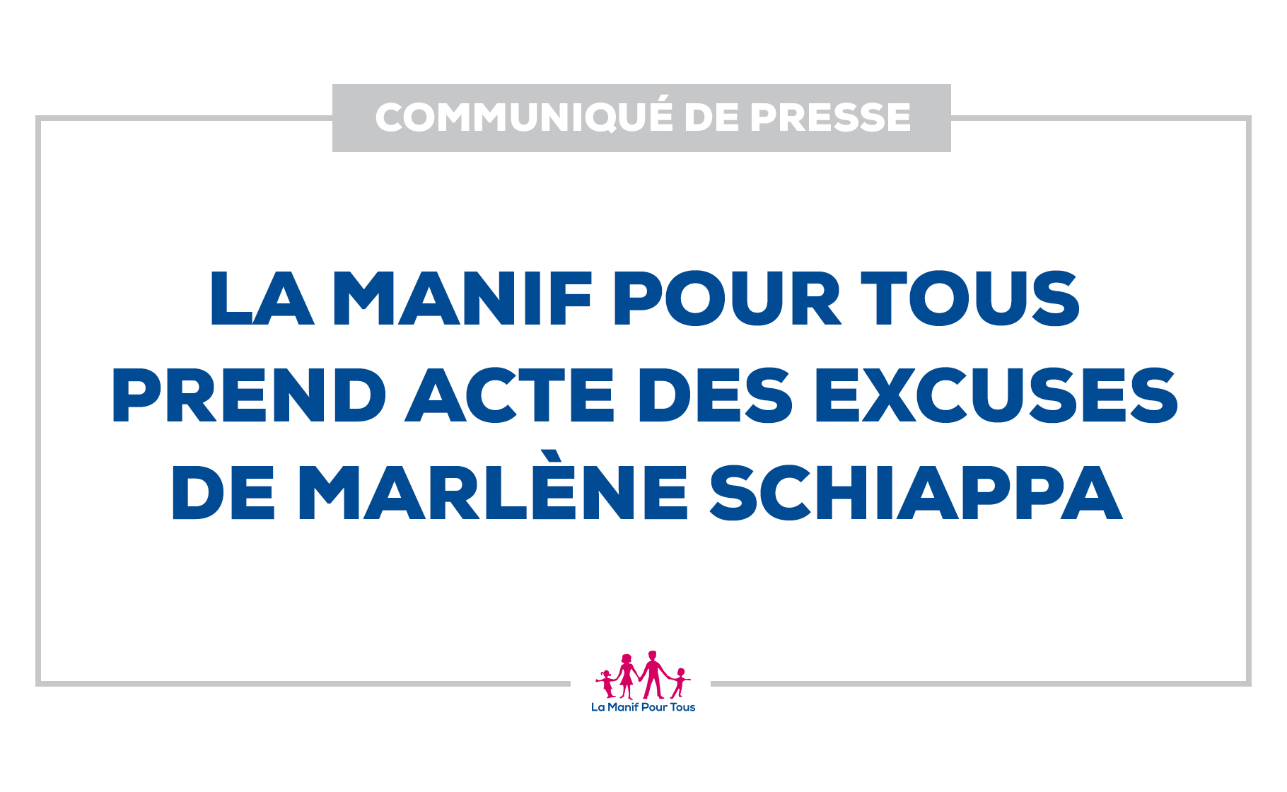 Image - Communiqué – La Manif Pour Tous prend acte des excuses de Marlène Schiappa