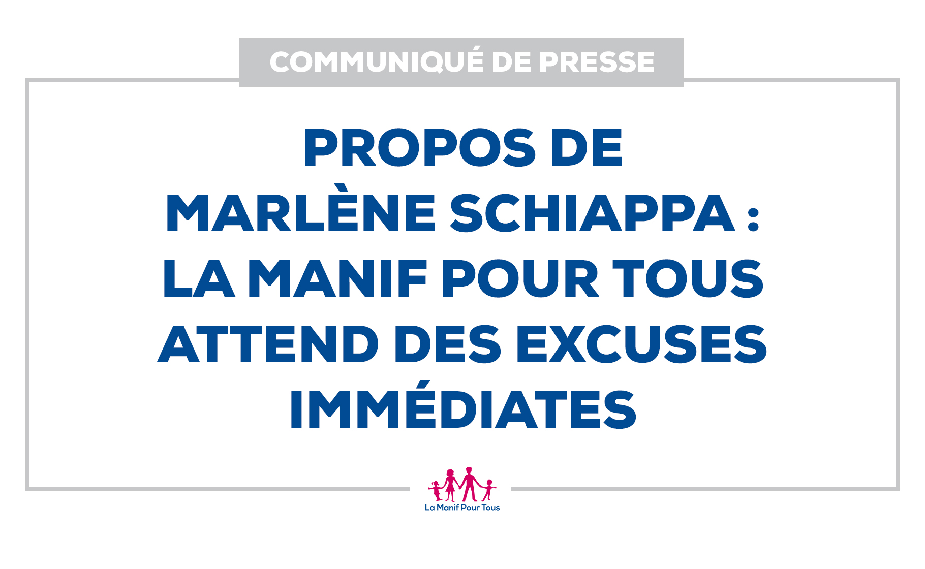 Image - Communiqué – Propos de Marlène Schiappa :  La Manif Pour Tous attend des excuses immédiates