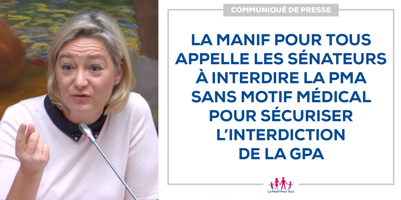 Image - CP – La Manif Pour Tous appelle les sénateurs à interdire la PMA sans motif médical pour sécuriser l’interdiction de la GPA